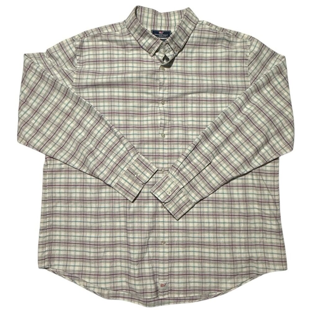 Vineyard Vines Shirt Mens‎ 2XL XXL Plaid Slim Fit Murray Long Sleeve Stretch